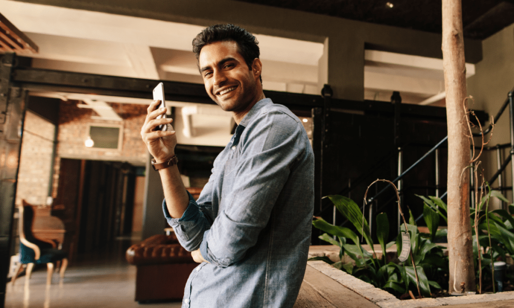 Man on phone with serious illness cover