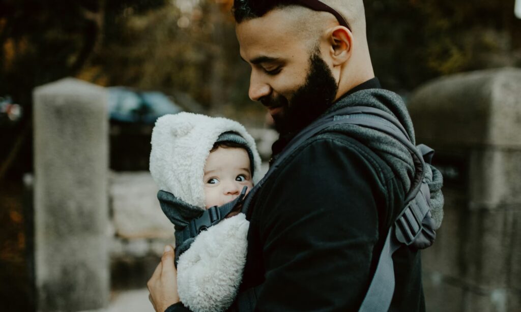 Single dad with baby